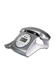 Resim Multitek Retro Özel Tasarımlı Gri Kablolu Masa Telefonu 