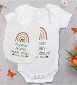 Resim Bitmeyenkartus Bk Kids Kişiye Özel Babalar Günü Tasarımlı Bebek Body Zıbın Ve Ma (550906638) Çok Renkli 