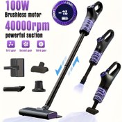 Resim 4’ü 1 Arada Taşınabilir Kablosuz Çok Amaçlı Elektrikli Süpürge - Profesyonel Islak ve Kuru Kullanım, Güçlü Emiş Gücü, LED Ekranlı, Ayarlanabilir Emiş Şiddeti, USB Şarj, Ev ve Araç İçin Uygun, Sessiz Çalışma, Evcil Hayvan Modu, Modern Tasarım | Güçlü Halı Temizleme Aleti 