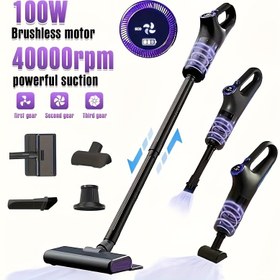 Resim 4’ü 1 Arada Taşınabilir Kablosuz Çok Amaçlı Elektrikli Süpürge - Profesyonel Islak ve Kuru Kullanım, Güçlü Emiş Gücü, LED Ekranlı, Ayarlanabilir Emiş Şiddeti, USB Şarj, Ev ve Araç İçin Uygun, Sessiz Çalışma, Evcil Hayvan Modu, Modern Tasarım | Güçlü Halı Temizleme Aleti 