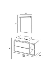 Resim Denko Matia 100 Cm Mdf Banyo Dolabı Takımı Çok Renkli 