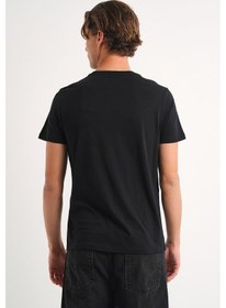 Resim Alexandergardı Baskılı Basic T-shirt Siyah 