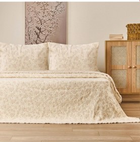 Resim Soft Selimi Tek Kişilik Yatak Örtüsü Seti - Bej - 160x220 Cm Çok Renkli 
