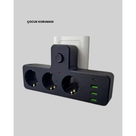 Resim General Ev ve Ofis Için Akıllı Çoklu Priz 7 Girişli 