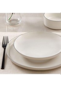 Resim Güral Porselen Carine 18 Parça 6 Kişilik Yemek Takımı Pırlanta Beyaz 