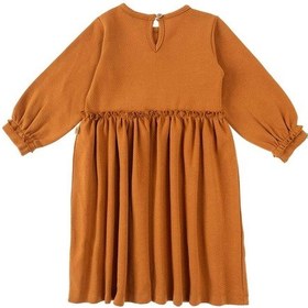 Resim Fırfırlı Elbise Bebek Kiremit Organik Pamuk Kiremit 