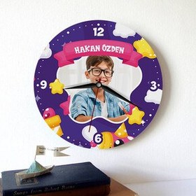 Resim Sevimli Gökyüzü Çocuk Duvar Saati 