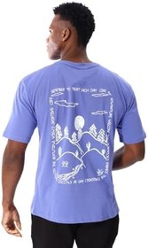 Resim Yama Erkek Mor Günlük Stil T-Shirt 25YE030-MOR 