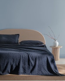 Resim Madame Coco Chantal Tek Kişilik %100 Pamuk Yatak Örtüsü - Lacivert Lacivert 