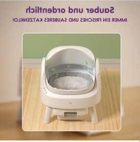 Resim Açık Tasarım Kedi Tuvaleti, Otomatik Temizlik Özelliği Ve Kolay Kürekleme Açık Ahşap 