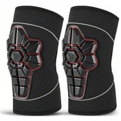 Resim Çocuklar İçin Yüksek Yoğunluklu Dolgulu Dikenli Korumalı Dizlikleri - Kaykay, Bisiklet, Paten Ve Denge Arabası Sporları İçin Siyah Siyah 