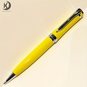 Resim 3035 Sarı Şık Pürüzsüz Yazma Metal Büküm İş Topu Kalem (Siyah Mavi mürekkep) 