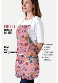 Resim Frilly İkili Paket Mutfak Önlüğü Sıvı Geçirmez Su Geçirmez Mutfak Önlüğü Elma&happy Day 