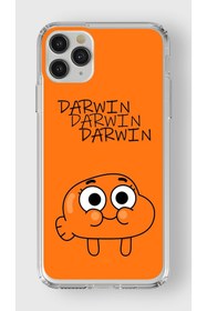 Resim Multitronic Iphone 11 Pro Max Uyumlu Gumball Darwin Tasarım Baskılı Şeffaf Kılıf 