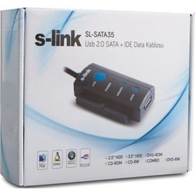 Resim S-Link Sl-Sata35 Usb 2.0 To Sata + Ide Data Dönüştürücü Adaptör 