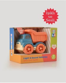 Resim Let's Be Child Sesli Ve Işıklı Minik Kamyon 31016 Lacivert - Turuncu Kasalı, Çocuklar İçin Oyuncak Kamyon 