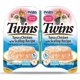 Resim Inaba Twins Ton Balıklı, Deniz Taraklı ve Tavuklu Kedi Ödül Jölesi 2 x 35 Gr 