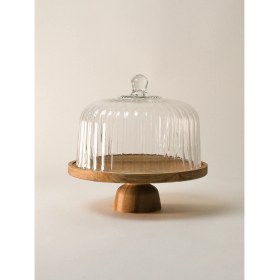 Resim Minihol Carle Akasya Pasta Standı 30 x 30 cm Doğal Ahşap Malzeme ile Şık Sunum 