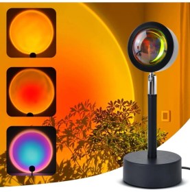 Resim Siyah Tripod Projeksiyon Lambası - Uzaktan Kumandalı 16 Renk RGB Gün Batımı Işığı, Fotoğraf ve Video Çekimleri İçin Stabil 