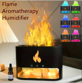 Resim Tastech 3d Alevli Oda Hava Nemlendirici Himalaya Tuzlu Aroma Difizör 250 ml Ultrasonik Koku Cihazı 