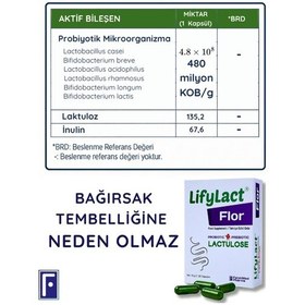Resim Flor Probiyotik Kapsül , Prebiyotik , Laktuloz, 3'lü Avantaj Paketi 