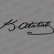 Resim STİCKERCI BEY Gazi Mustafa Kemal Atatürk Imza Sticker Folyo Baskı Kaplama Etiketi Modifiye Ve Aksesuar Malzemesi 