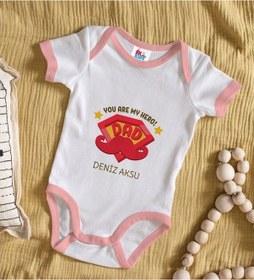 Resim Bitmeyenkartus Bk Kids Kişiye Özel Pembe Bebek Body Zıbın - Model 16 Çok Renkli 