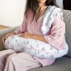 Resim Müslin Bebek Emzirme Destek Yastığı - Bébé Lapin Rose 