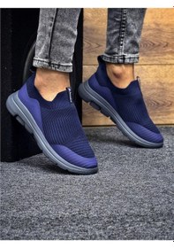 Resim Unisex Ortopedik Bağcıksız Triko Spor Ayakkabı-lacivert-227 Lacivert 