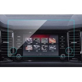 Resim Ael-Tech Skoda Kodiaq Karoq 8 Inç Navigasyon Temperli Nano Ekran Koruyucu 