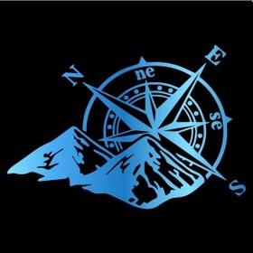 Resim Hungmieh 16.6x12.7 Cm Dağ Pusula Araba Çıkartmaları Komik Vinil Araba Styling İçin Moto Motosiklet Çıkartmaları Elektrik İndigo 