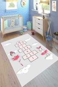 Resim Westa Kaymaz Tabanlı Yıkanabilir Antibakteriyel Dijital Baskı Çocuk Halısı, CK-10151A-WST-120X350 