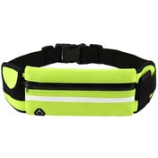 Resim Dofolink Yeşil Spor Bel Çantası, Su Flasörlü, Erkek/kadın İçin Koşu, Bisiklet, Seyahat - İç Cep, Kulaklık Jack, Yansıtıcı Bant, Ter Dayanıklı Çok Renkli 