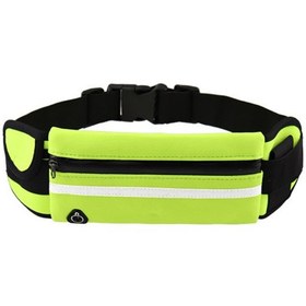 Resim Dofolink Yeşil Spor Bel Çantası, Su Flasörlü, Erkek/kadın İçin Koşu, Bisiklet, Seyahat - İç Cep, Kulaklık Jack, Yansıtıcı Bant, Ter Dayanıklı Çok Renkli 