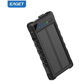 Resim Sunshine022 Eaget 8000mah Güneş Enerjili Powerbank Siyah 2 Usb Hızlı Şarj Kamp Fener Pusula Siyah 