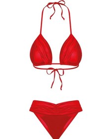 Resim Bonesta Rory Drapeli Üçgen Kırmızı Bikini Takımı Kırmızı 