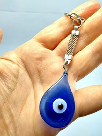 Resim Cam Nazar Boncuğu Damla Anahtarlık El Yapımı Hediyelik Eşya 