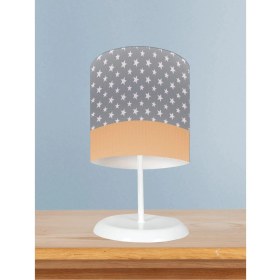 Resim Bebek ve Çocuk Odası Sarı Gri Bulutlu Yıldız Desenli Abajur 