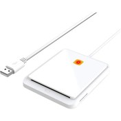 Resim Rocketek Cr317 Usb 2.0 Sım / Id / Cac Akıllı Kartı 2 İçinde 1 Kart Okuyucu Beyaz 