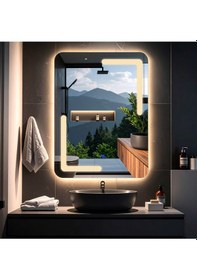 Resim Kaivo Günışığı Lazer Kumlamalı Lavabo & Banyo Aynası Dokunmatik Sensörlü 70 X 45 