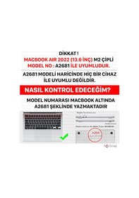 Resim Apple Uyumlu MacBook Air 13.6 M2 Çip A2681 Kılıf + Klavye Kılıfı + Film 