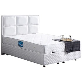 Resim Setaymobilya Baza, Grand Çift Kişilik Beyaz Baza + Başlık + Orthosoft Yatak 