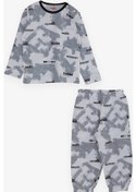 Resim Breeze Erkek Bebek Pijama Takımı Yazı Desenli 9 Ay-3 Yaş, Gri Breeze