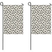 Resim Border Collie 2'li Çift Taraflı 12x18 İnç Bahçe Bayrağı Seti, Dış Mekan-a5 12+ 