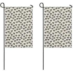 Resim Border Collie 2'li Çift Taraflı 12x18 İnç Bahçe Bayrağı Seti, Dış Mekan-a5 12+ 
