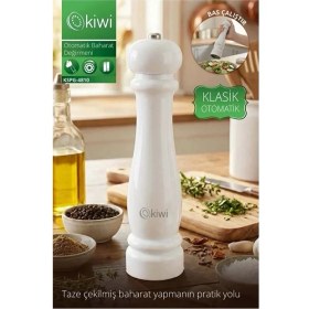 Resim Kiwi KSPG-4810 Otomatik Ayarlanabilir Tuz Karabiber Baharat Değirmeni Baharat Öğütücü Beyaz 