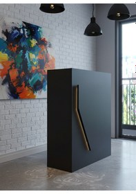 Resim Resital Ledli Karşılama Bankosu G-90 Cm Ofis Kasa Resepsiyon Masası Banko-001-4-4 