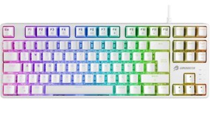 Resim Gamebooster G23W Enigma TKL Rainbow Aydınlatmalı Red Switch Mekanik Beyaz Oyun Klavyesi 