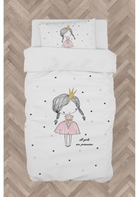 Resim Mekta Home Bebek Ve Çocuk Odası Örgülü Saçlı Prenses Kız Desenli Nevresim Takımı 