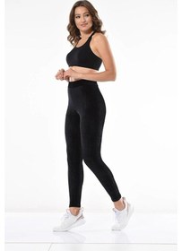 Resim Dynamic Leggins Yüksek Bel Soft Comfort Full Likralı İnce Fitilli Kadife Tayt-1154-1172-8965 SiYAH 